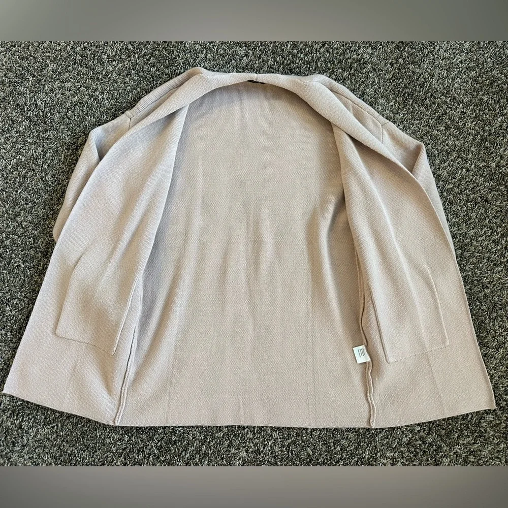 ZESICA Women's Cream Long Sleeves Open Front Knitted Sweater Cardigan SMALL - Picture 5 of 8